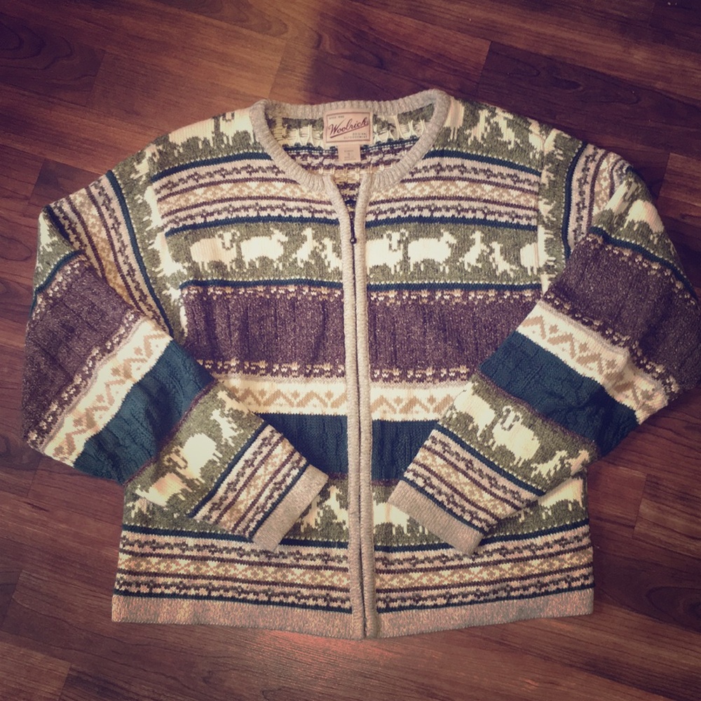 Woolrich green campfire sweater